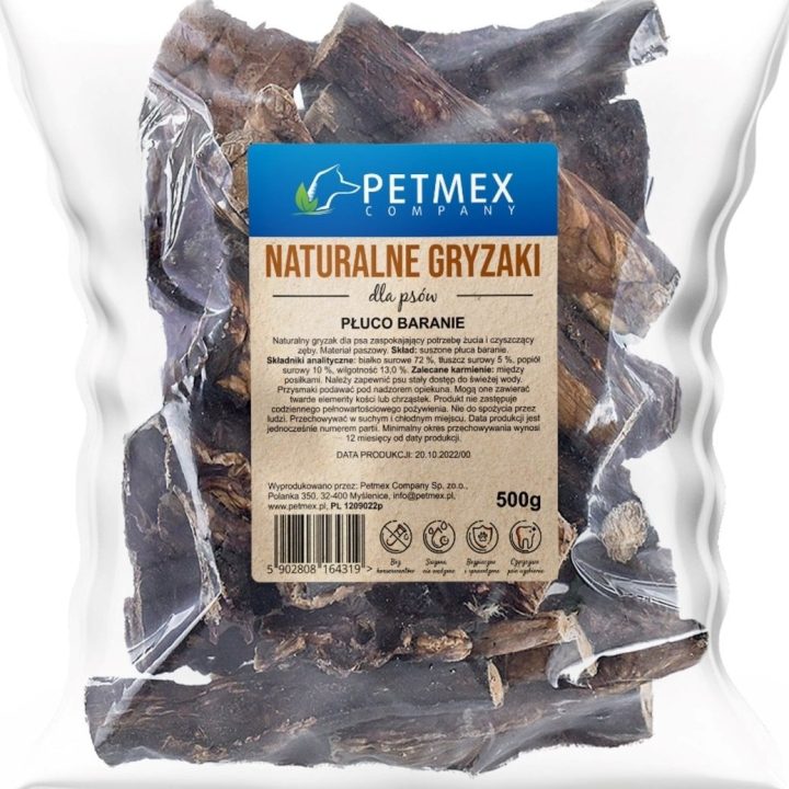 PETMEX Sheep lungs Mono – dog treat – 500g