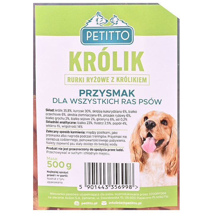 PETITTO Sticks with rabbit - dog treat - 500g