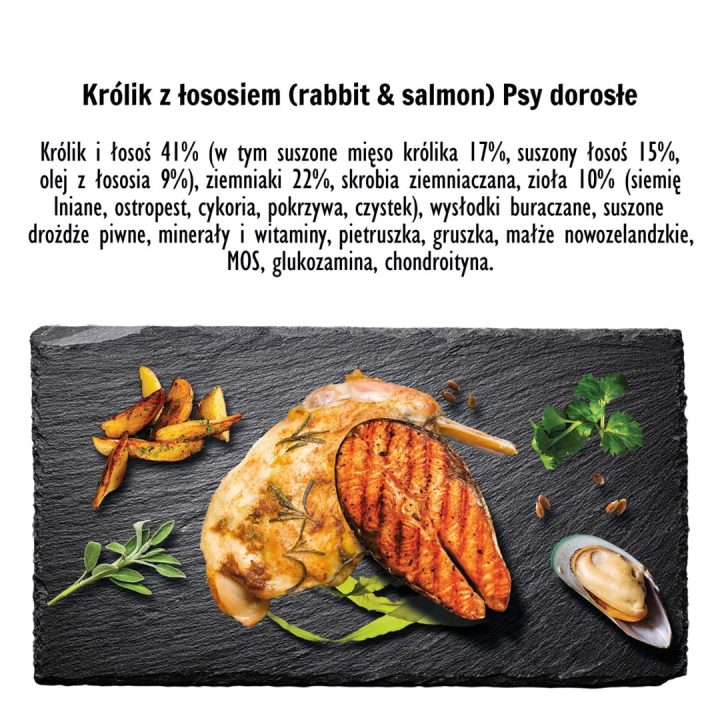 PAKA ZWIERZAKA Rabbit with salmon M - dry dog food - 9kg