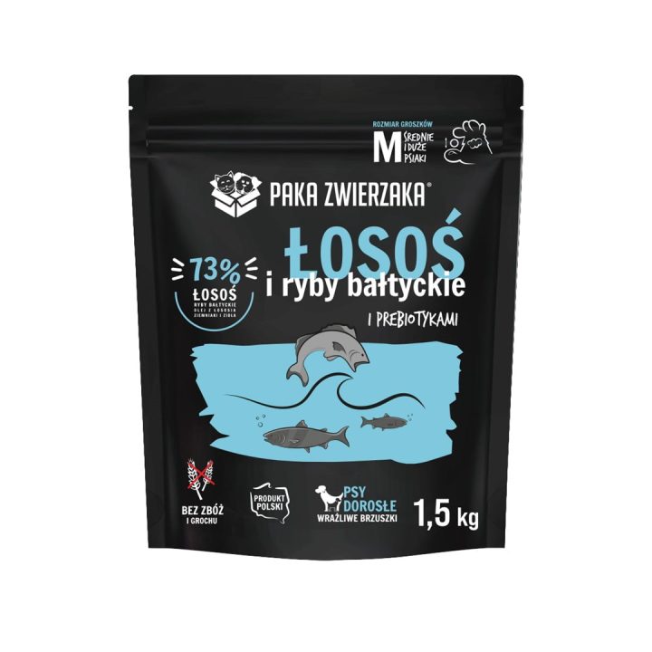 PAKA ZWIERZAKA Salmon with Baltic fish M - dry dog food - 1 5kg