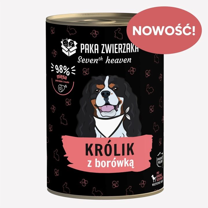 PAKA ZWIERZAKA Seventh Heaven Rabbit with blueberries Mono - wet dog food - 400g