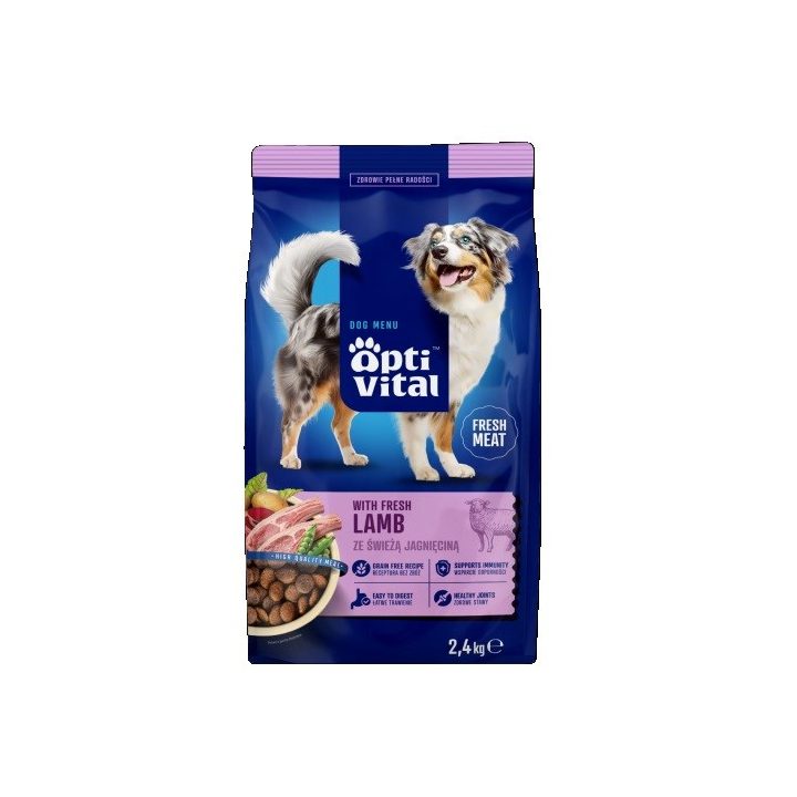 OPTIVITAL with fresh lamb - dry dog food - 2 4kg