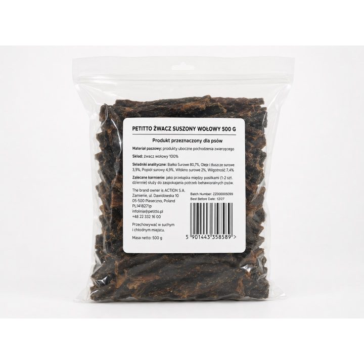 PETITTO Dried beef tripe Mono - dog treat - 500g