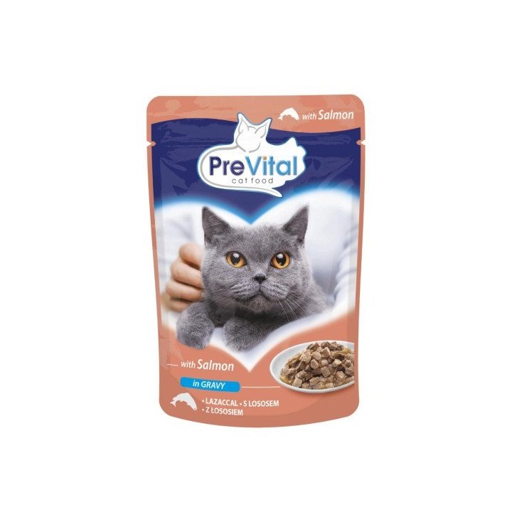 PREVITAL Salmon in gravy - wet cat food - 100g