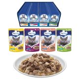 PREVITAL Cat Food Mix 4 Flavors Chicken Veal Salmon Poultry – wet cat food – 96 x 100 g