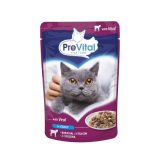 PREVITAL Cat Food Mix 4 Flavors Chicken Veal Salmon Poultry – wet cat food – 96 x 100 g
