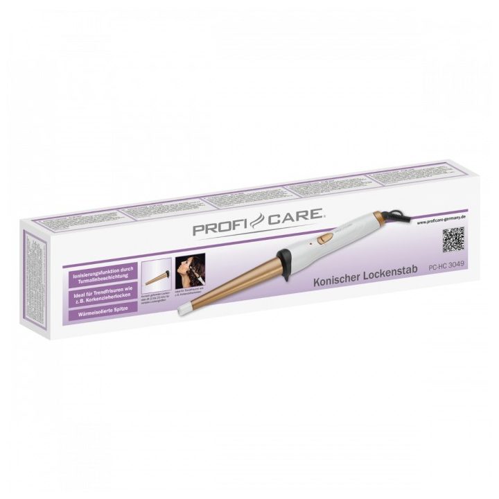 ProfiCare Conical curling iron PC-HC 3049 white/gold