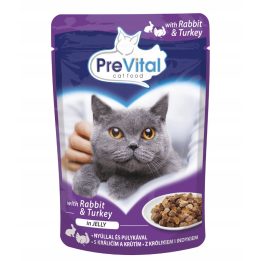 PREVITAL Turkey and rabbit in jelly - wet cat food - 100g