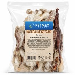 PETMEX rabbit ears with fur - dog treat - 1kg