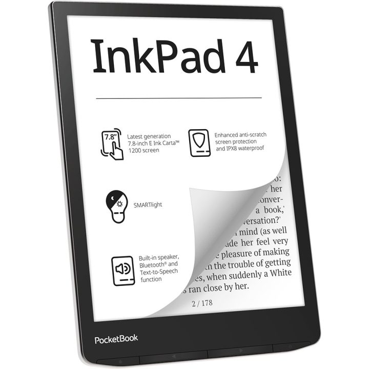 PocketBook InkPad 4 e-book reader Touchscreen 32 GB Wi-Fi Black Silver