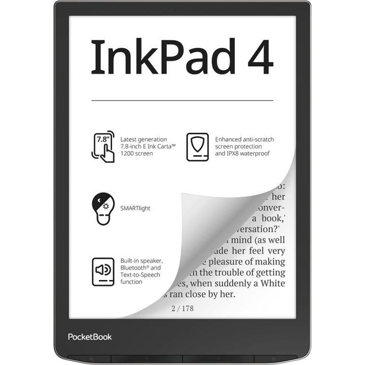 PocketBook InkPad 4 e-book reader Touchscreen 32 GB Wi-Fi Black Silver