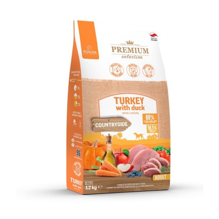 POKUSA Premium Selection Adult Turkey with duck - dry dog food - 12kg