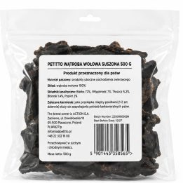 PETITTO Dried beef liver Mono - dog treat - 500g