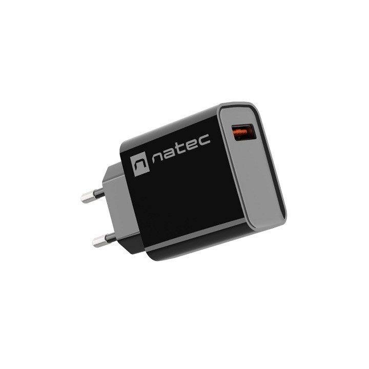 NATEC MAINS CHARGER RIBERA USB-A 18W BLACK
