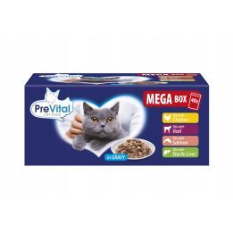PREVITAL Mega Box Veal salmon liver chicken - wet cat food - 40X100g
