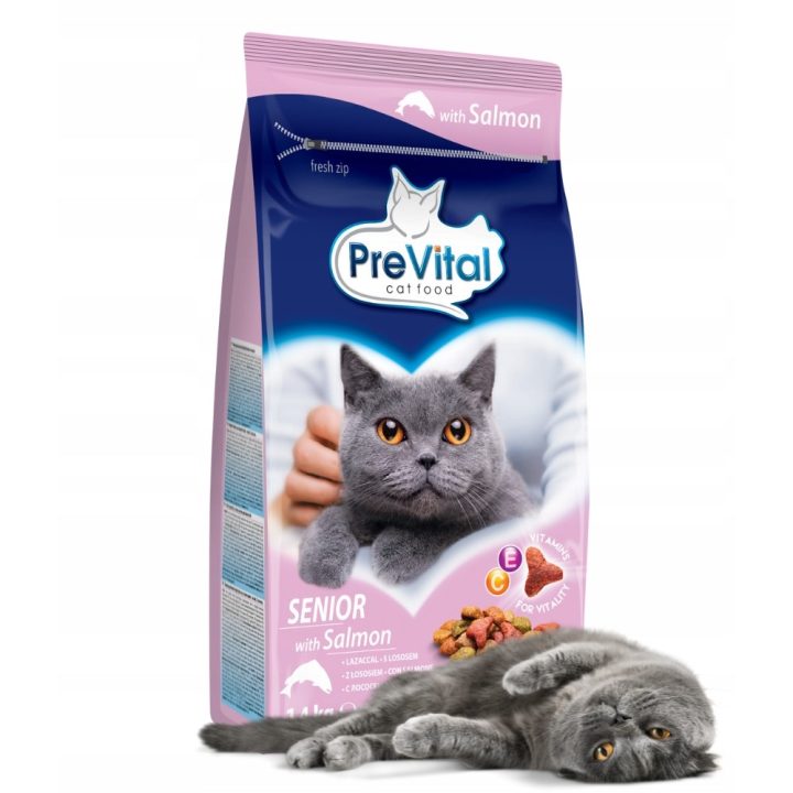 PREVITAL Senior Salmon - dry cat food - 1 4kg