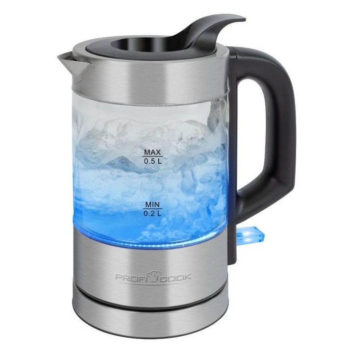 ProfiCook PC-WKS 1228 G electric kettle 0.5 L 1100 W Stainless steel Transparent