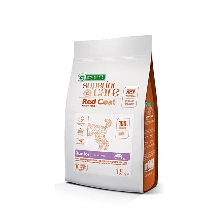 NATURE'S PROTECTION Superior Care Red Coat Grain Free Junior Small Salmon with Krill - dry food for puppies - 1.5 kg