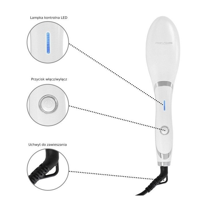 ProfiCare PC-GB 3021 Straightening brush White 37 W