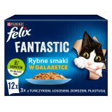 Felix Fantastic fish flavors in jelly with tuna salmon cod and flatfish - (12x 85 g)