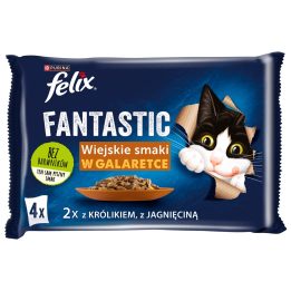 Felix Fantastic rabbit lamb - wet food for cats 340 g (4x 85 g)