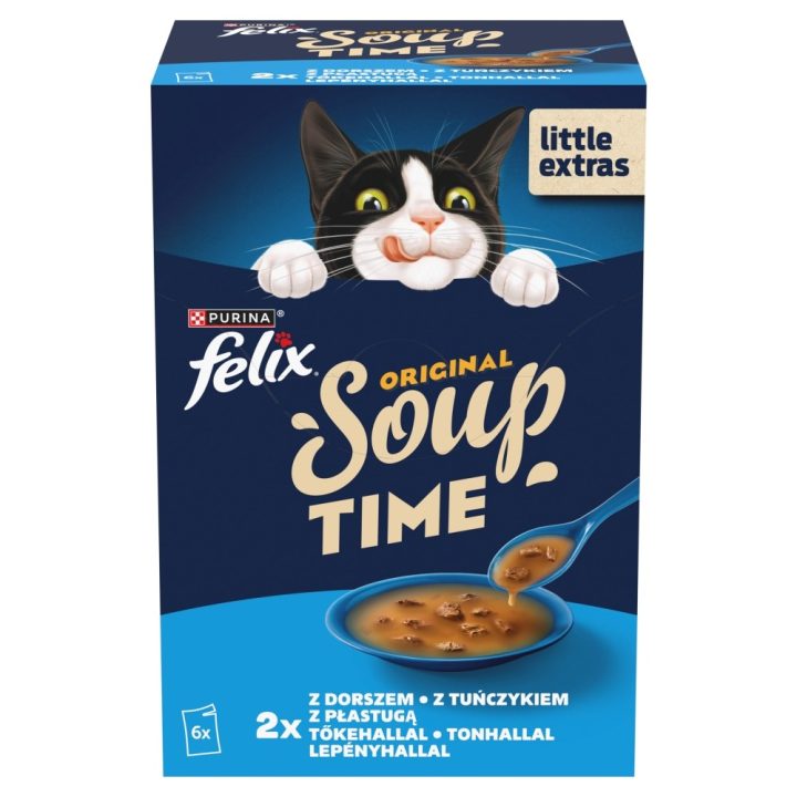 PURINA Felix Original Soup Time Box Fish - wet cat food - 6x48g