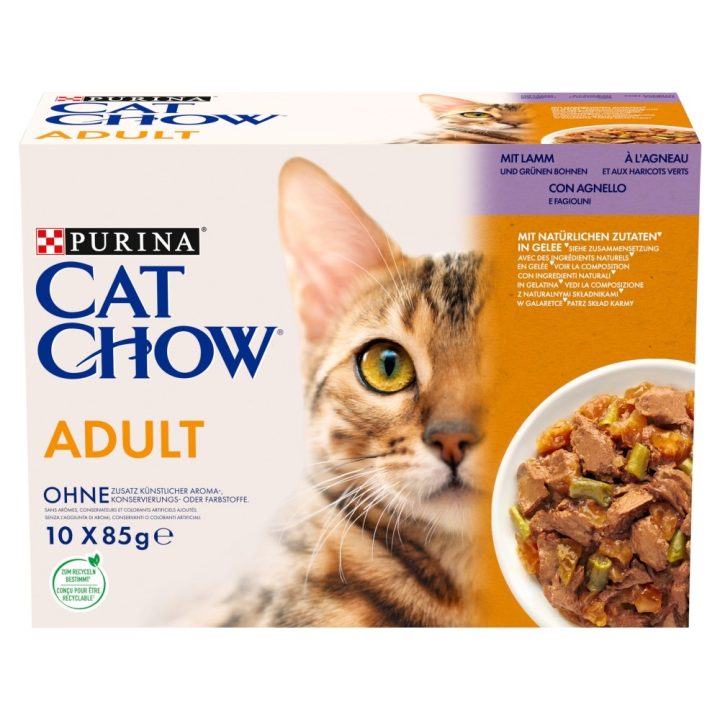 PURINA Cat Chow Lamb Green Beans - wet cat food - 10x85 g