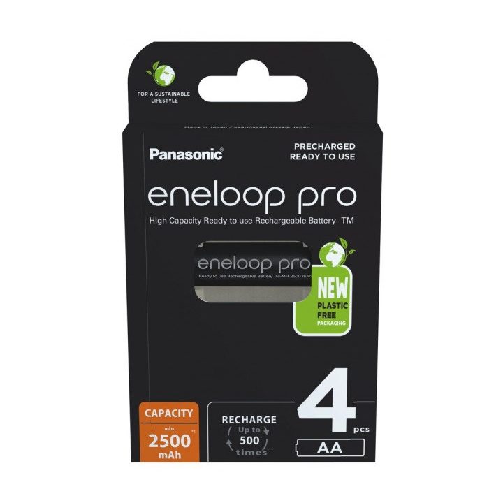 Rechargeable batteries PANASONIC ENELOOP PRO AA 2500 mAh 4 szt (BK-3HCDE/4CP)