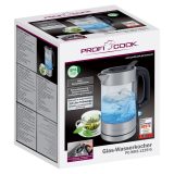 ProfiCook PC-WKS 1229 G electric kettle 1 L 1600 W Stainless steel Transparent