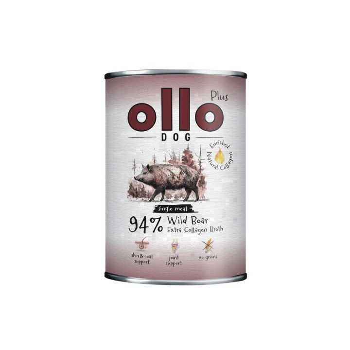 OLLO Plus Collagen Wild boar - wet dog food - 400g