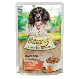 STUZZY Bocconi con tacchino e carote - cibo umido per cani - 100 g