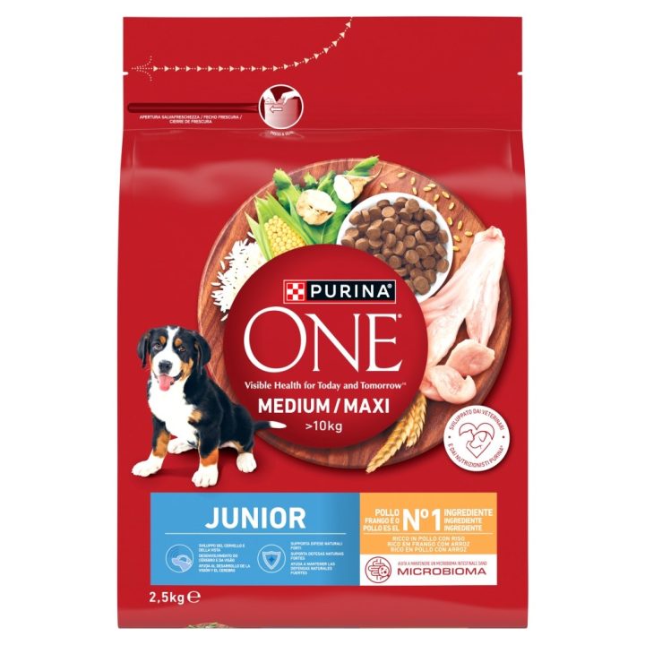 PURINA One Junior Medium/Maxi Rich in chicken with rice - dry dog food - 2 5kg