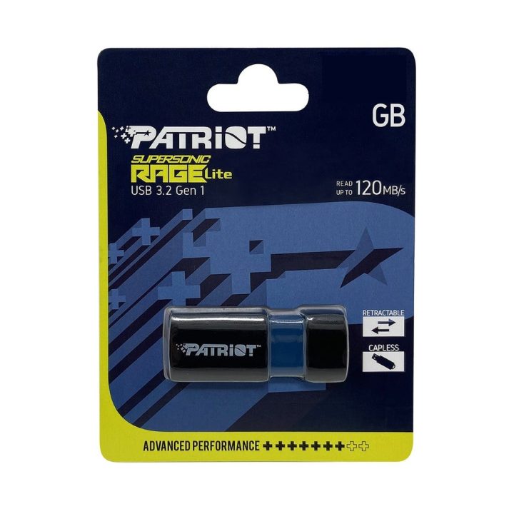 Patriot Memory Supersonic Rage Lite USB flash drive 64 GB USB Type-A 3.2 Gen 1 (3.1 Gen 1) Black Blue