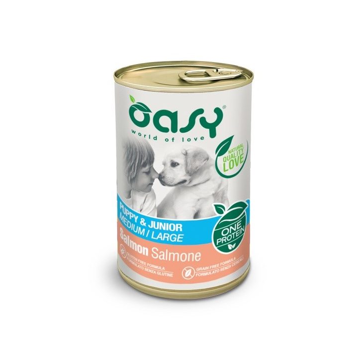 OASY One Protein Puppy & Junior Medium/Large Salmon - wet dog food - 400g