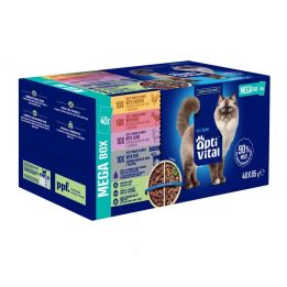 OPTIVITAL Tasty shreds in gravy with chicken beef lamb and veal - wet cat food - 40x85g