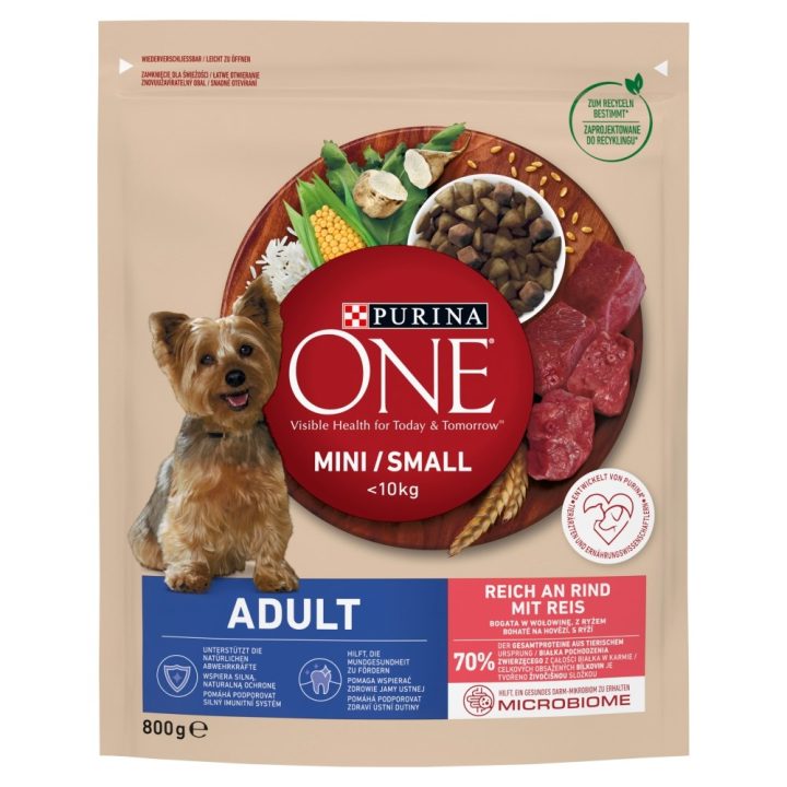 PURINA One Mini Adult Beef Rice - Dry Dog Food - 800 g