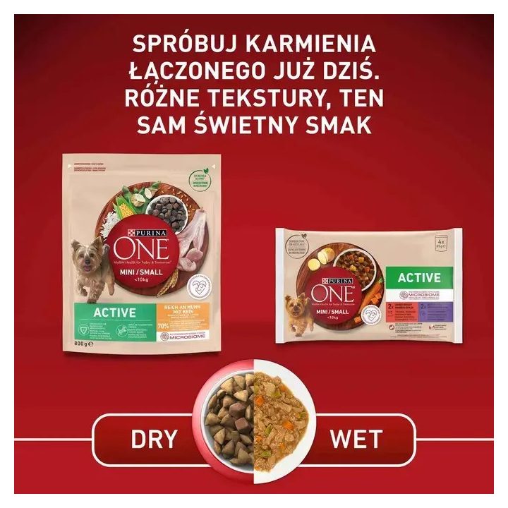 PURINA One Mini/Small Active Beef - wet dog food - 85g
