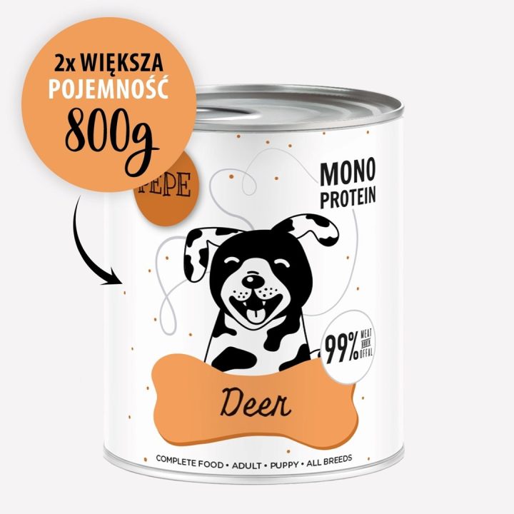 PAKA ZWIERZAKA PEPE Venison mono - wet dog food - 800g