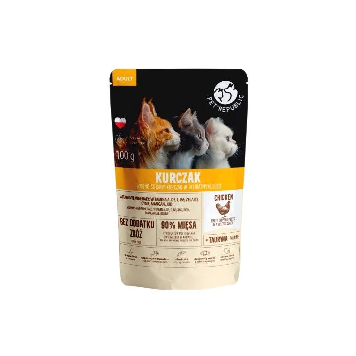 PET REPUBLIC Adult Chicken finely chopped - wet cat food- 100 g
