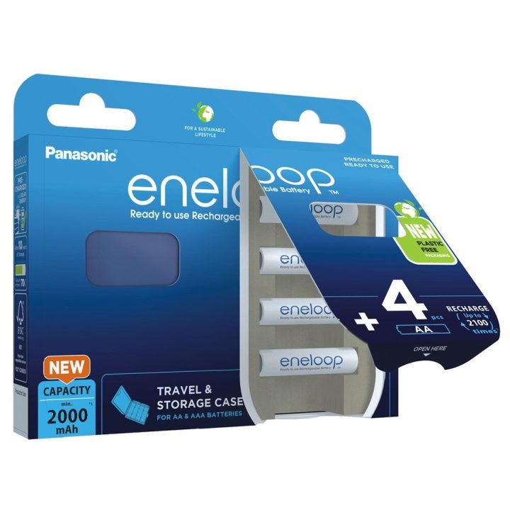 Rechargeable batteries PANASONIC ENELOOP AA 2000 mAh 4 szt + case (BK-3MCDE/4CP+CASE)