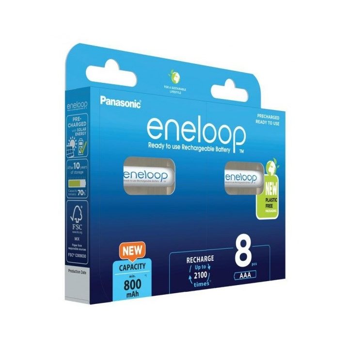 Rechargeable batteries PANASONIC ENELOOP AAA 800 mAh 8 szt (BK-4MCDE/8HH)