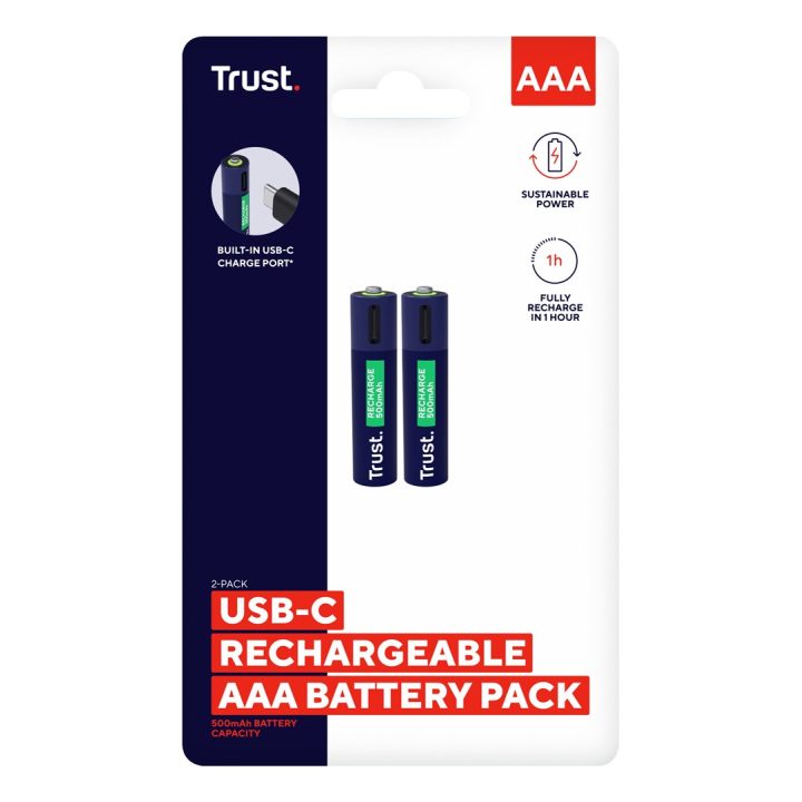 Trust 25585 - batterie ricaricabili AAA 2 pz.