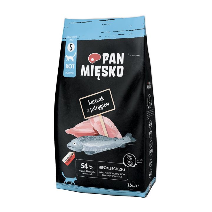 PAN MIĘSKO Chicken with trout S - dry cat food - 1 6kg