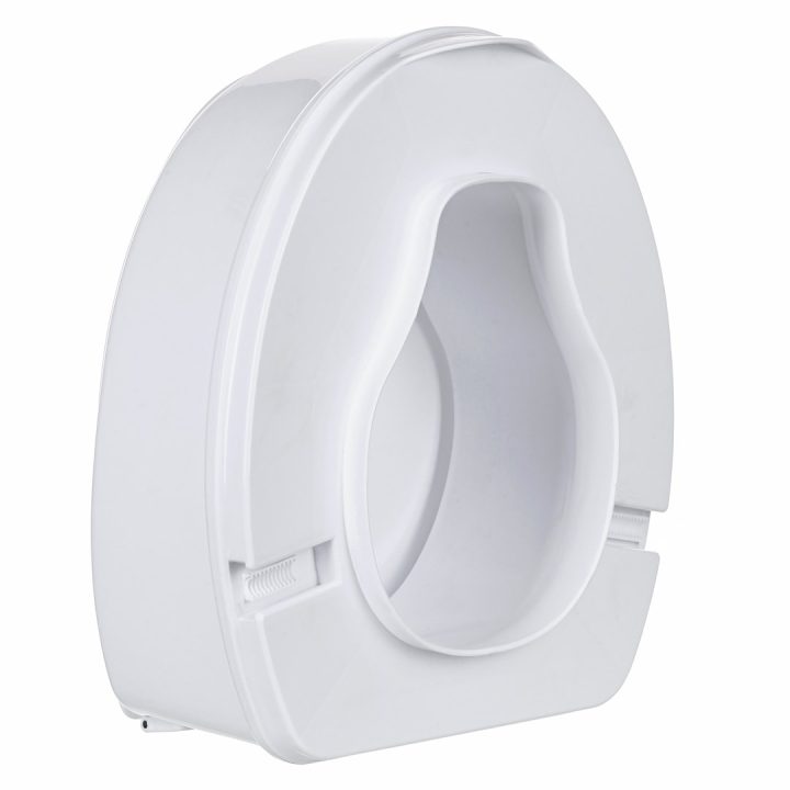High raising toilet seat with flap