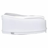 High raising toilet seat with flap