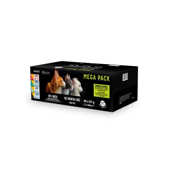 PETREPUBLIC Mega Pack Salmon Chicken Tuna Cod Trout - wet cat food - 48x85g