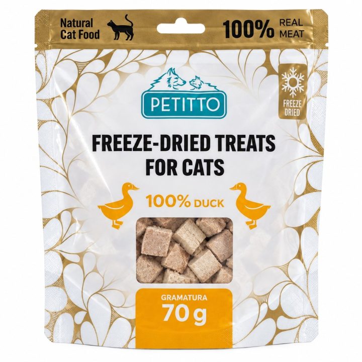 PETITTO Freeze-dried duck treats - cat treats - 70g