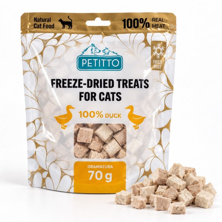 PETITTO Freeze-dried duck treats - cat treats - 70g