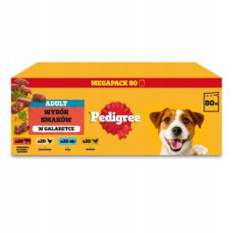 PEDIGREE Adult Selection of flavours in jelly - wet dog food - 80x100g