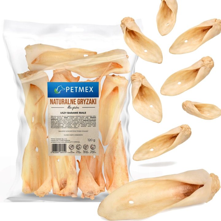 PETMEX White sheep ear Mono – dog treat – 10 pcs.